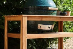 Table en bois d'eucalyptus pour barbecue Big Green Egg XLarge