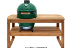 Table en bois d'eucalyptus pour barbecue Big Green Egg Large