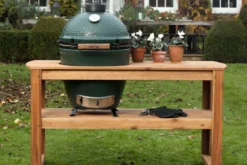 Table en bois d'eucalyptus pour barbecue Big Green Egg Large