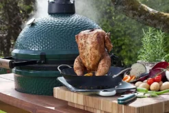 Table en bois d'eucalyptus pour barbecue Big Green Egg Large