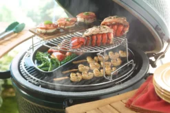Tablettes latérales en bois d'acacia pour barbecue Big Green Egg MiniMax