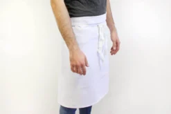 Tablier 1/2 chef professionnel 100% coton blanc 102 x 55cm