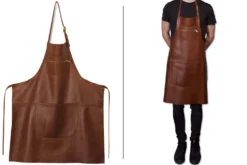 Tablier de cuisine DutchDeluxes en cuir avec poche à zip