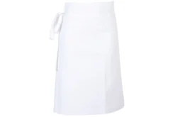 Tablier de cuisine mixte demi-chef Robur Phoenix blanc 100% coton