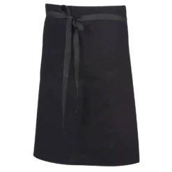 Tablier de cuisine mixte demi-chef Robur Phoenix noir 100% coton