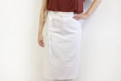 Tablier de cuisinier chef Deren 100% coton blanc