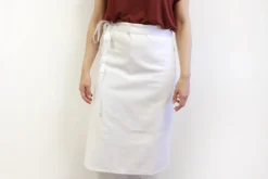 Tablier de cuisinier chef Deren 100% coton blanc