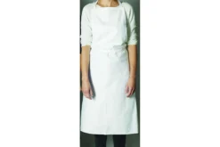 Tablier valet blanc en toile Matfer avec bavette sans poche