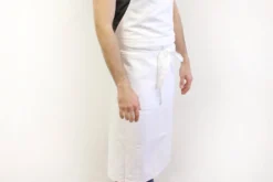 Tablier valet professionnel 100% coton blanc 100 x 100cm