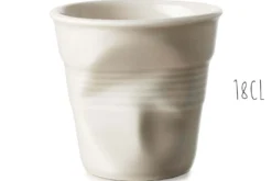 Tasse Revol Cappuccino Froissé 18cl en porcelaine Gris Galet