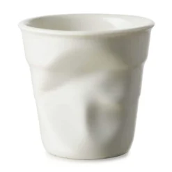 Tasse Revol Cappuccino Froissé 18cl en porcelaine Blanc Coquille