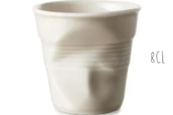 Tasse Revol Espresso Froissé 8cl en porcelaine Gris Galet
