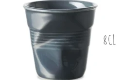 Tasse Revol Espresso Froissé 8cl en porcelaine Graphite