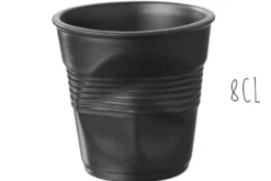 Tasse Revol Espresso Froissé 8cl en porcelaine noire satinée