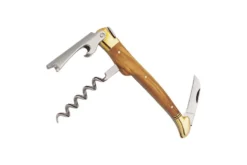 Tire bouchon Laguiole Arbalète G. David 3 pièces manche olivier laiton 12cm