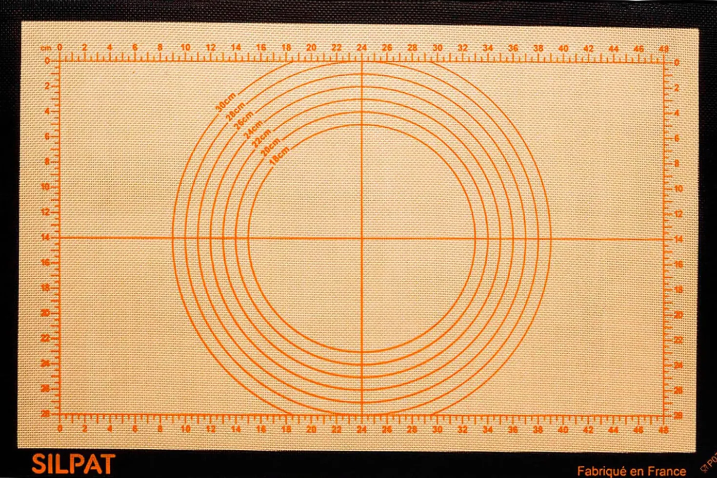 Toile pâtissière graduée Silpat en silicone et toile de verre 58,5x38,5cm