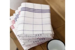 Torchon à carreaux bleus Tissage de l'Ouest Hugo fabriqué en France