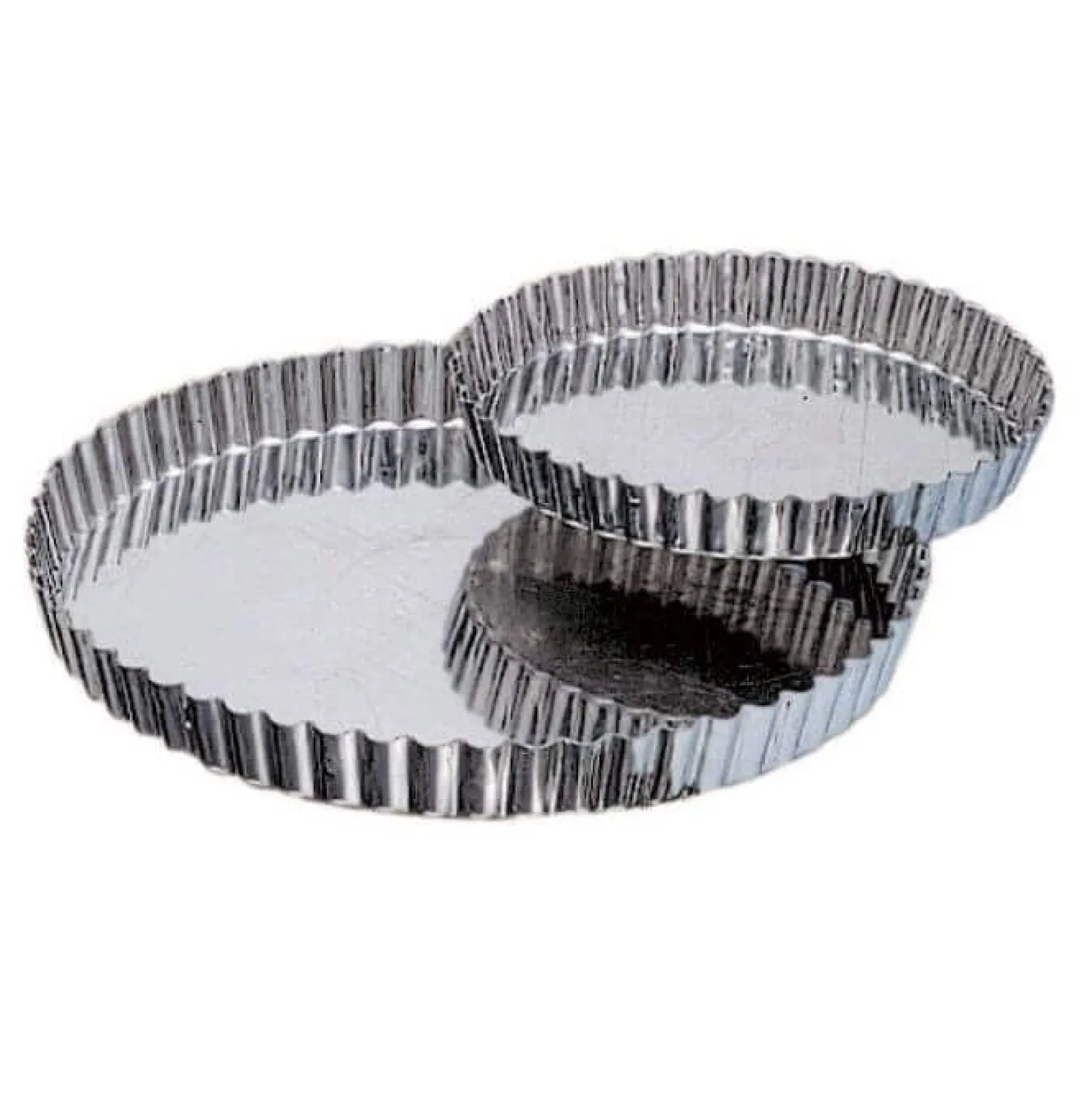Tourtière cannelée en fer blanc