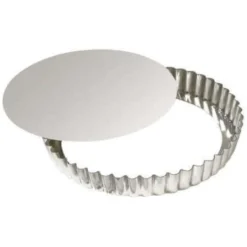 Tourtière cannelée en fer blanc + fond amovible