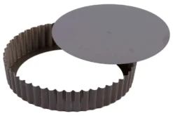 Tourtière ronde cannelée bord haut Gobel anti-adhérent fond mobile