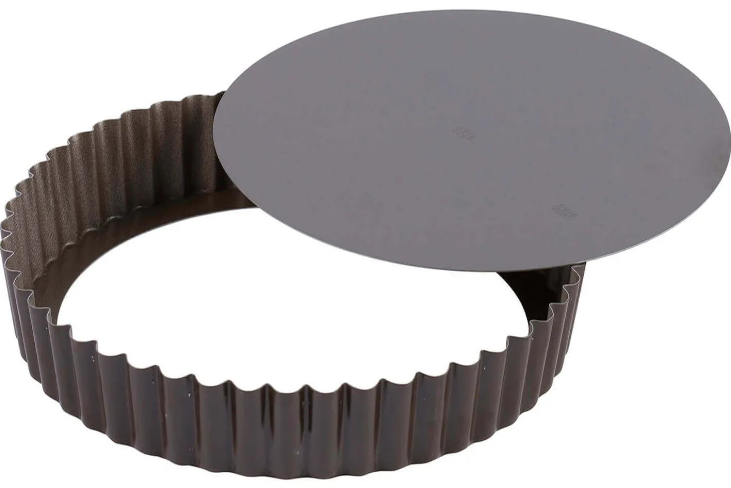 Tourtière ronde cannelée bord haut Gobel anti-adhérent fond mobile