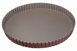 Tourtière ronde cannelée Gobel anti-adhérent fond fixe - Diamètre 24cm