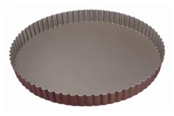 Tourtière ronde cannelée Gobel anti-adhérent fond fixe - Diamètre 26cm