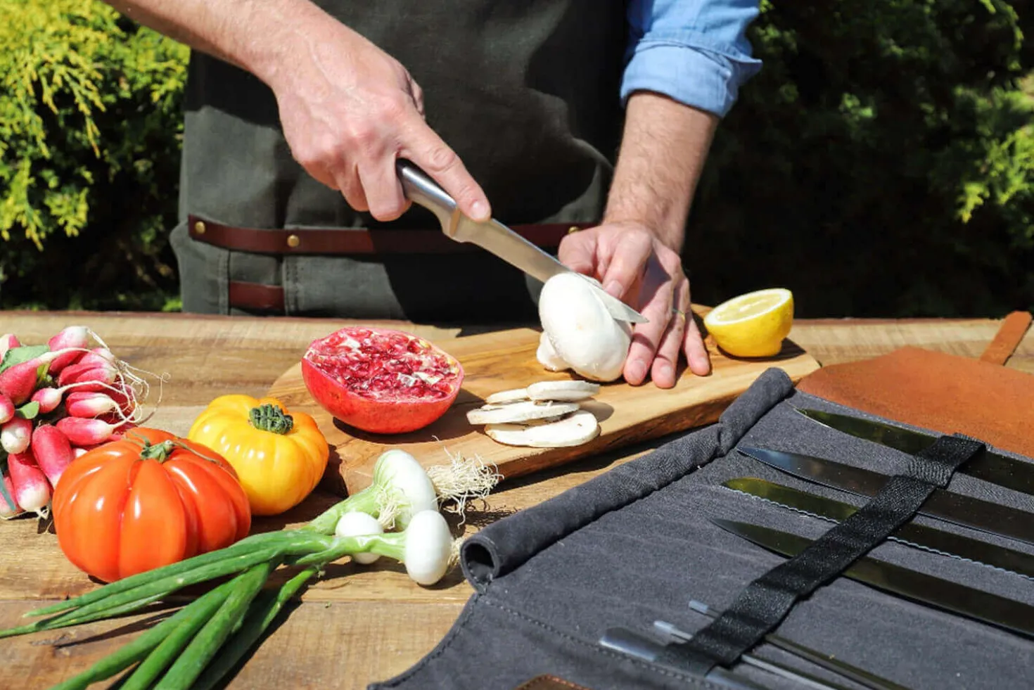 Trousse à couteaux vide Alaskan Maker Chef - 61x38,5cm avec 9 emplacements