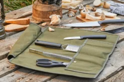 Trousse de cuisinier vide Triangle en toile cirée kaki 45 x 35,5cm