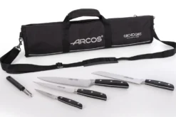 Trousse 8 places Arcos & Euro-Toques Manhattan - 4 couteaux forgés + 1 éplucheur