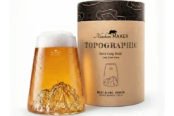 Verre à spiritueux long Alaskan Maker Topographic Mont Blanc en verre cristallin