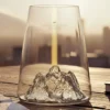 Verre à spiritueux long Alaskan Maker Topographic Aiguille du midi en verre cristallin