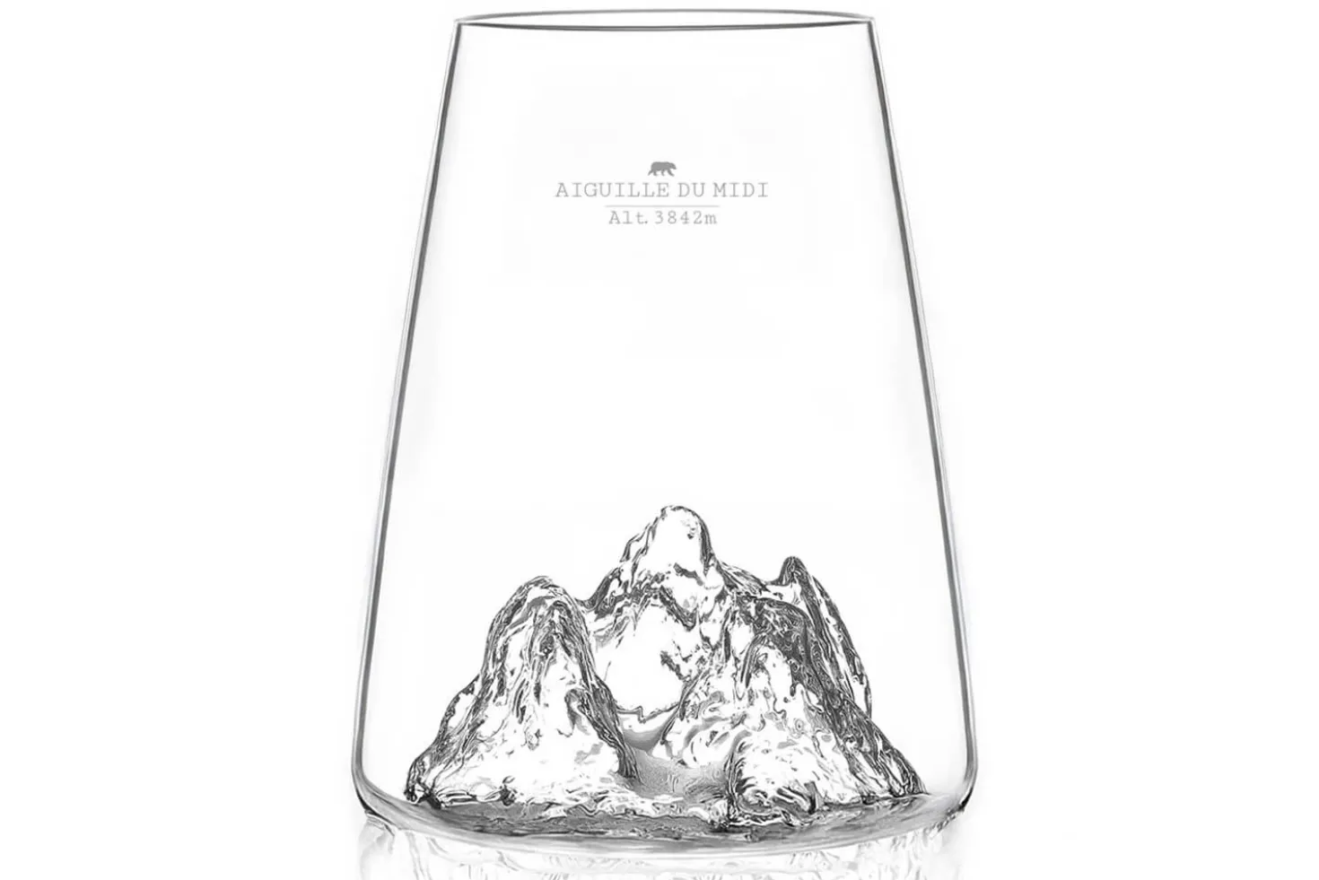 Verre à spiritueux long Alaskan Maker Topographic Aiguille du midi en verre cristallin