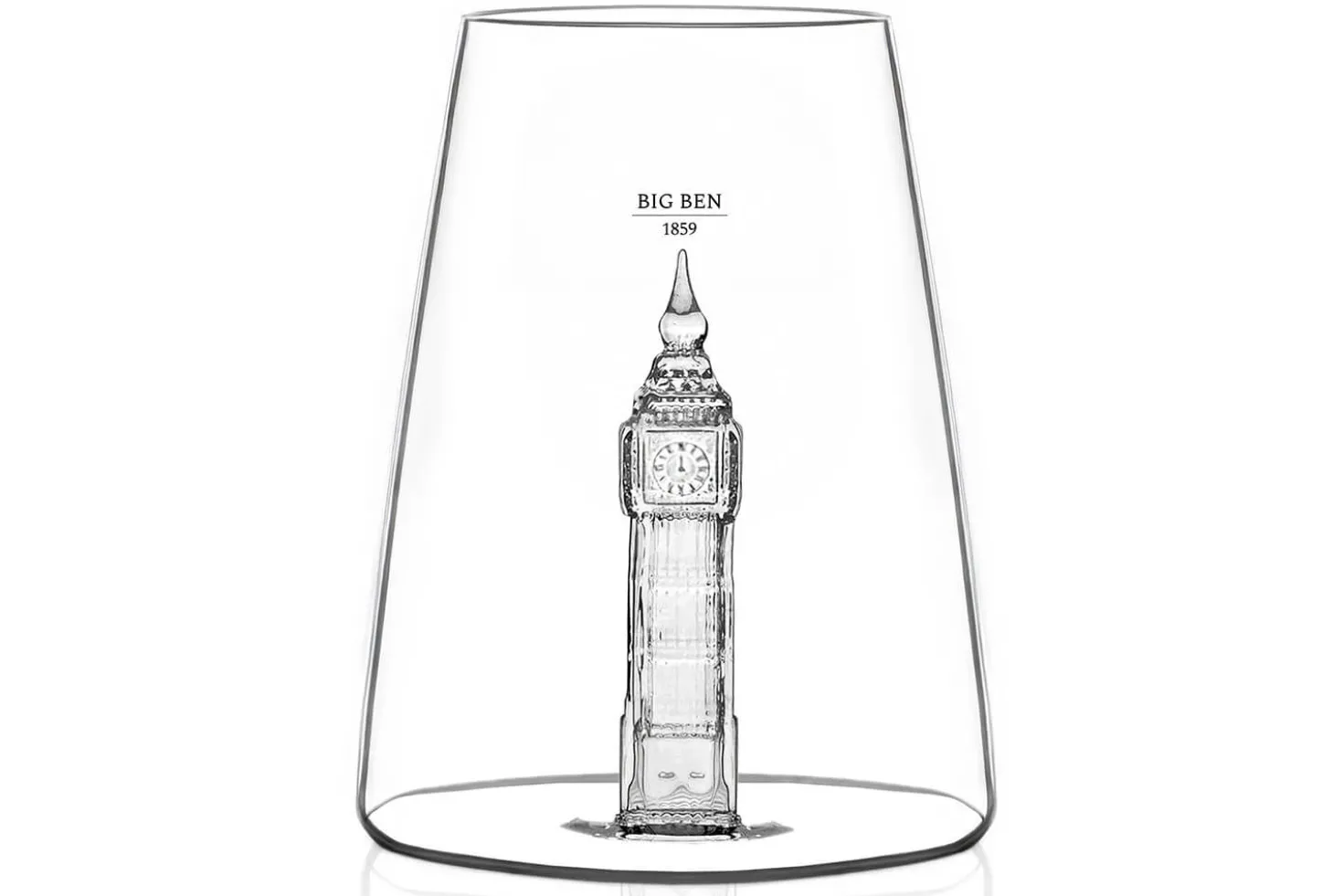 Verre à spiritueux long Alaskan Maker Iconic Monuments Big Ben en verre cristallin