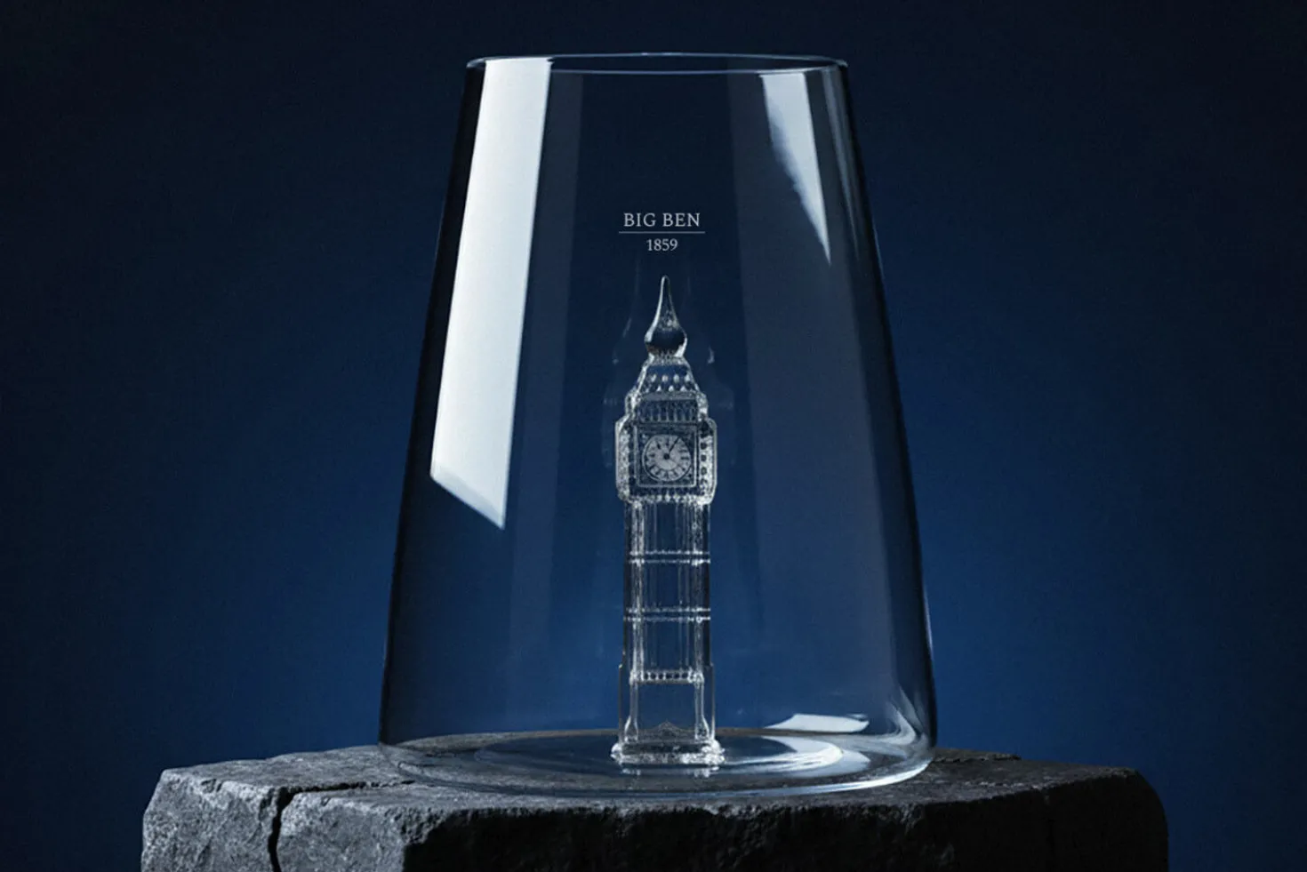 Verre à spiritueux long Alaskan Maker Iconic Monuments Big Ben en verre cristallin