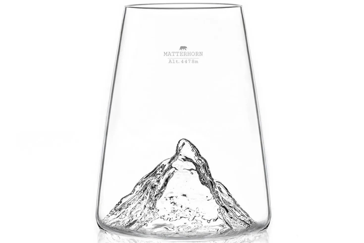 Verre à spiritueux long Alaskan Maker Topographic Mont Cervin en verre cristallin