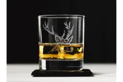 Verre à whisky avec dessous de verre Selbrae House - Motif cerf