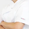 Veste de cuisine unisexe Egochef Ottavio Air Plus blanche 100% microfibre à manches courtes