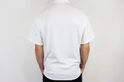 Veste de cuisine unisexe Egochef Ottavio Air Plus blanche 100% microfibre à manches courtes