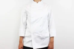 Veste de cuisine unisexe Egochef Rex blanche 100% coton à manches longues