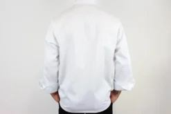 Veste de cuisine unisexe Egochef Cheap Air Plus blanche polyester et coton à manches longues