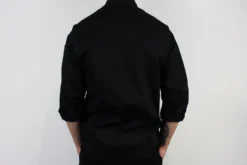 Veste de cuisine unisexe Egochef Cheap Air Plus noire polyester et coton à manches longues