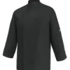 Veste de cuisine unisexe Egochef Ottavio Air Plus noire 100% microfibre à manches longues