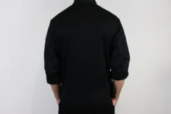 Veste de cuisine unisexe Egochef Ottavio Air Plus noire 100% microfibre à manches longues