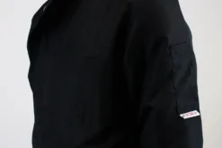 Veste de cuisine unisexe Egochef Ottavio Air Plus noire 100% microfibre à manches longues