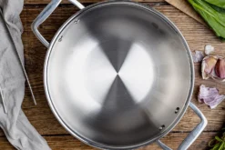 Wok Cristel Castel'Pro en acier inoxydable 18/10 3 ply avec 2 anses fixes
