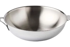 Wok Mastrad O'Wok Gourmet en acier inoxydable avec poignée amovible et grille