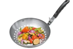 Wok pour légumes Gefu en acier inox avec poignée amovible en nylon diamètre 28cm