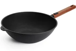 Wok Woll Diamond QXR Eco Logic en fonte d'aluminium manche amovible bois